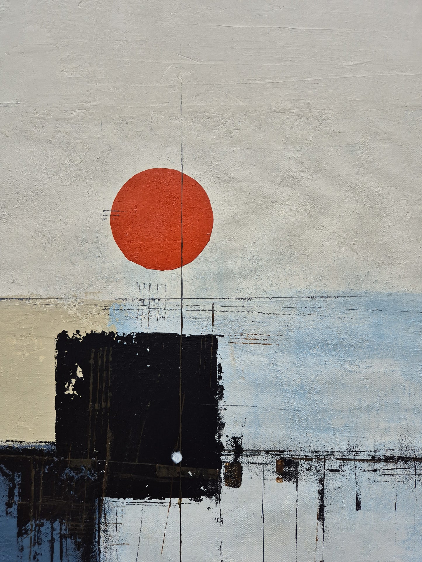 In the shade of willow tree 100x100cm/39.4”x39.4”