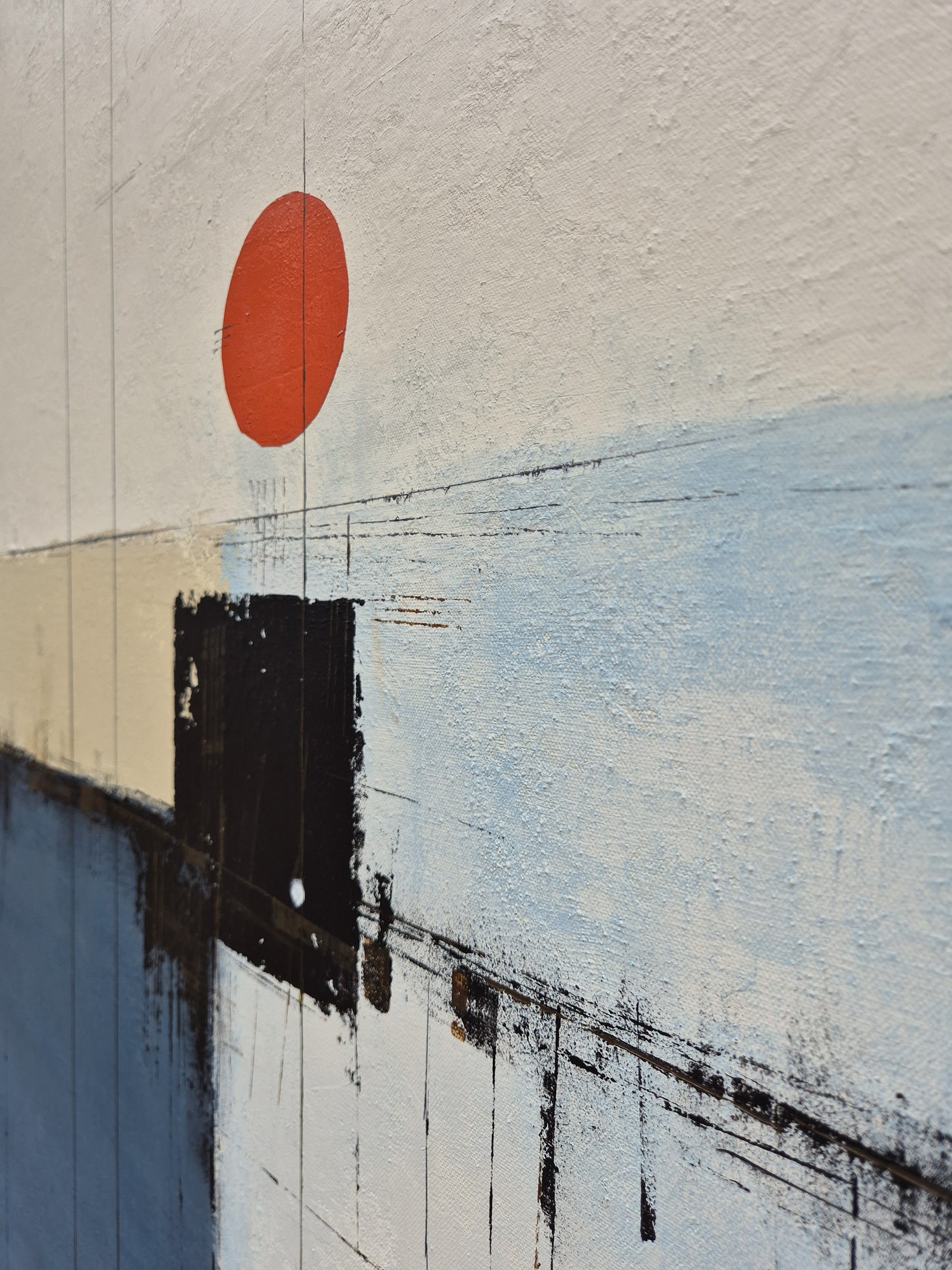 In the shade of willow tree 100x100cm/39.4”x39.4”