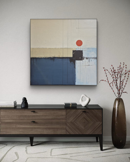 In the shade of willow tree 100x100cm/39.4”x39.4”